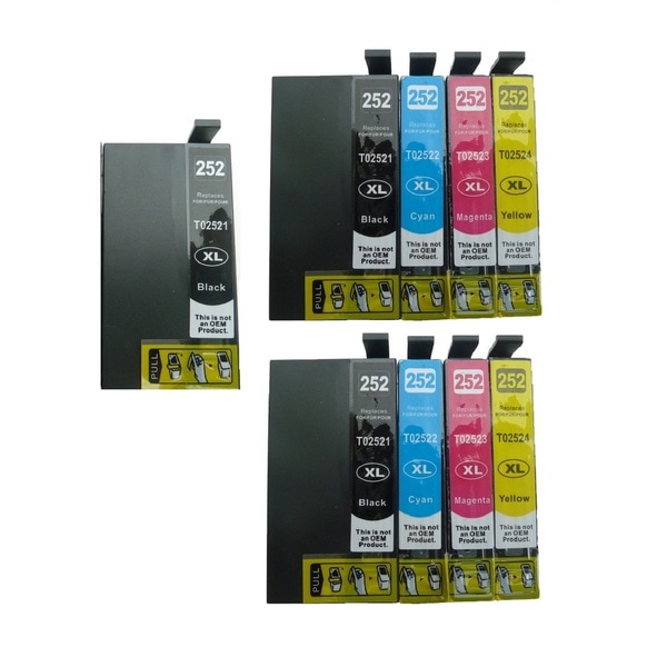 9-pack Replacing T252XL Ink Cartridge for Epson WF-3620 WF-3640 WF-7110 WF-7610 WF-7620 Printer