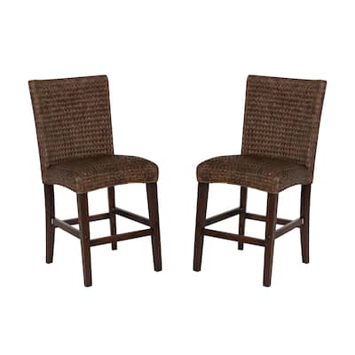 Montgomery Rattan Woven Counter height Stools (Set of 2)