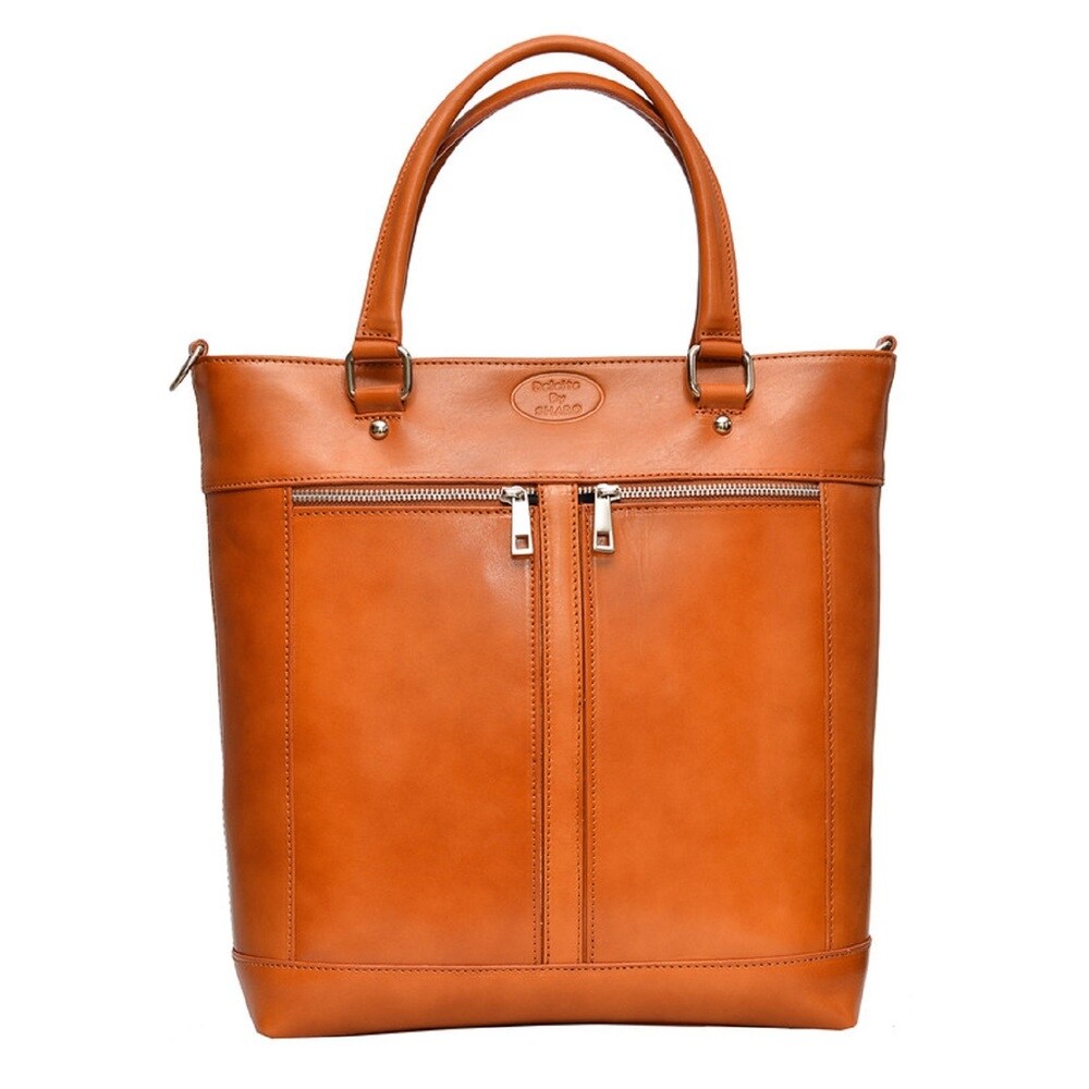 Deleite by SHARO Womens Large Dotted Tote Bag Brown