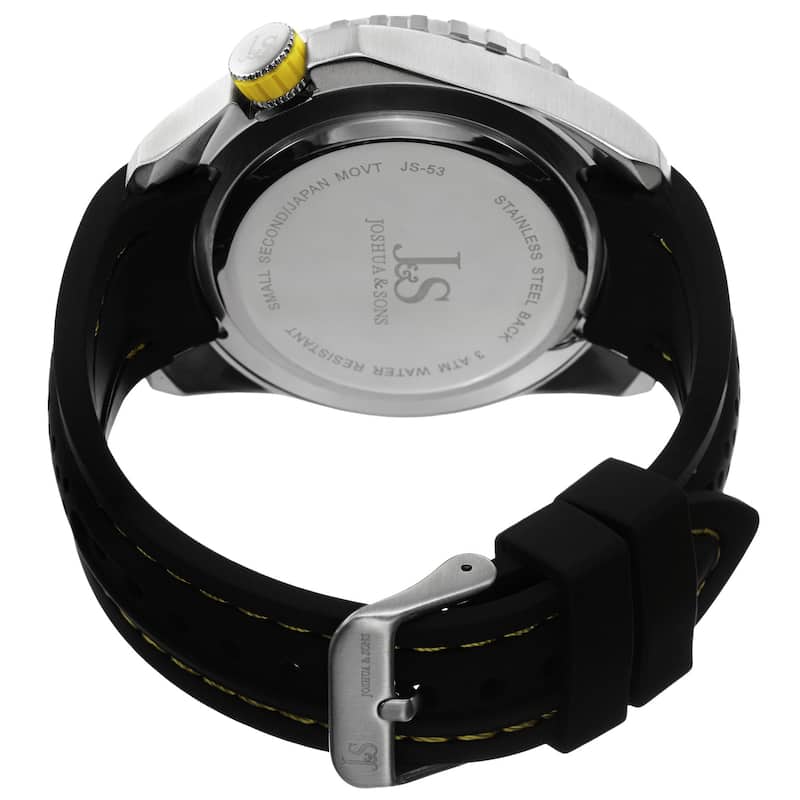 Joshua & Sons Men's Quartz Easy-to Read Multifunction Strap Watch - Yellow