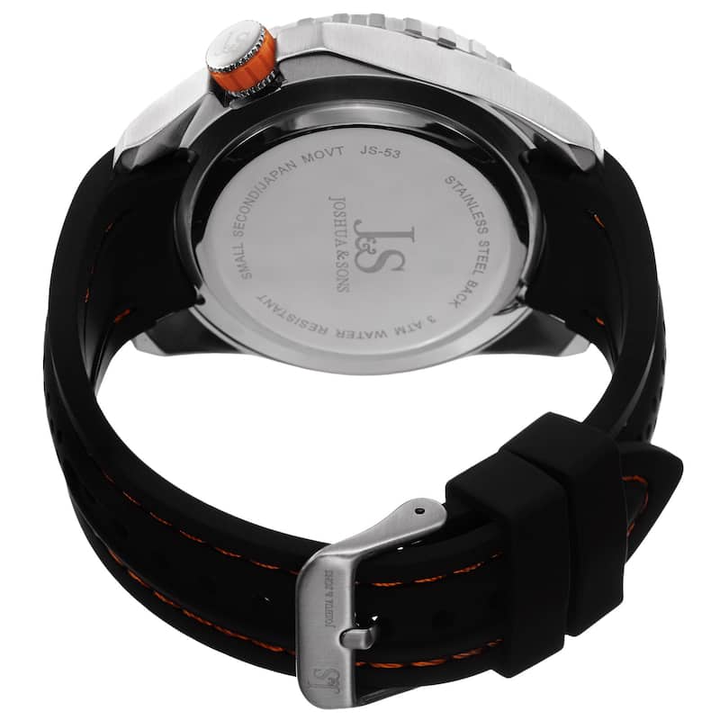 Joshua & Sons Men's Quartz Easy-to Read Multifunction Orange Strap Watch
