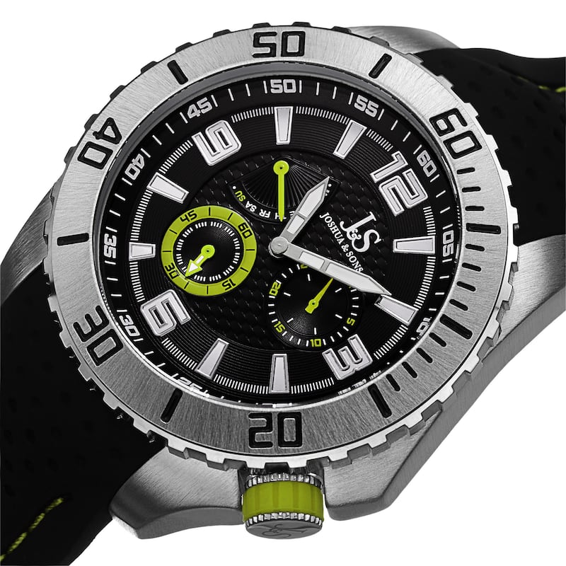Joshua & Sons Men's Quartz Easy-to Read Multifunction Green Strap Watch