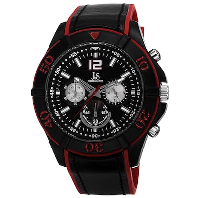 Joshua & Sons Men's Quartz Multifunction Double Layer Red Strap Watch