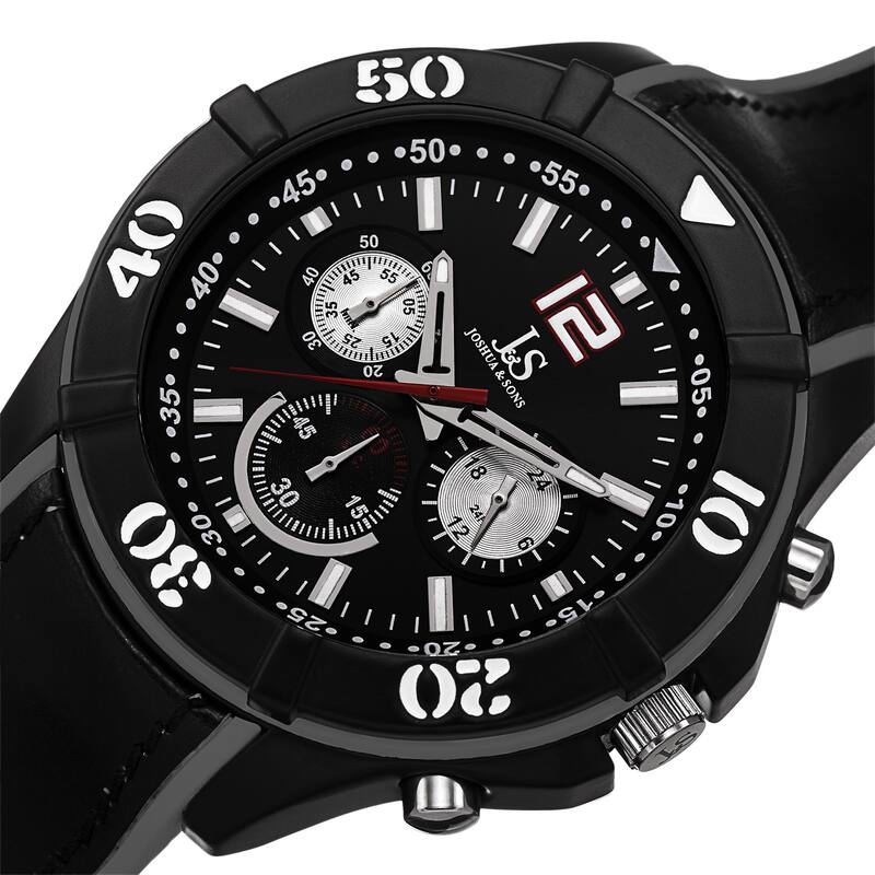Joshua & Sons Men's Quartz Multifunction Double Layer Grey Strap Watch