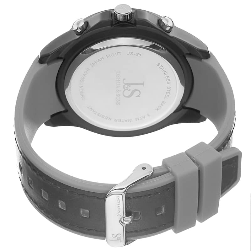 Joshua & Sons Men's Quartz Multifunction Double Layer Grey Strap Watch