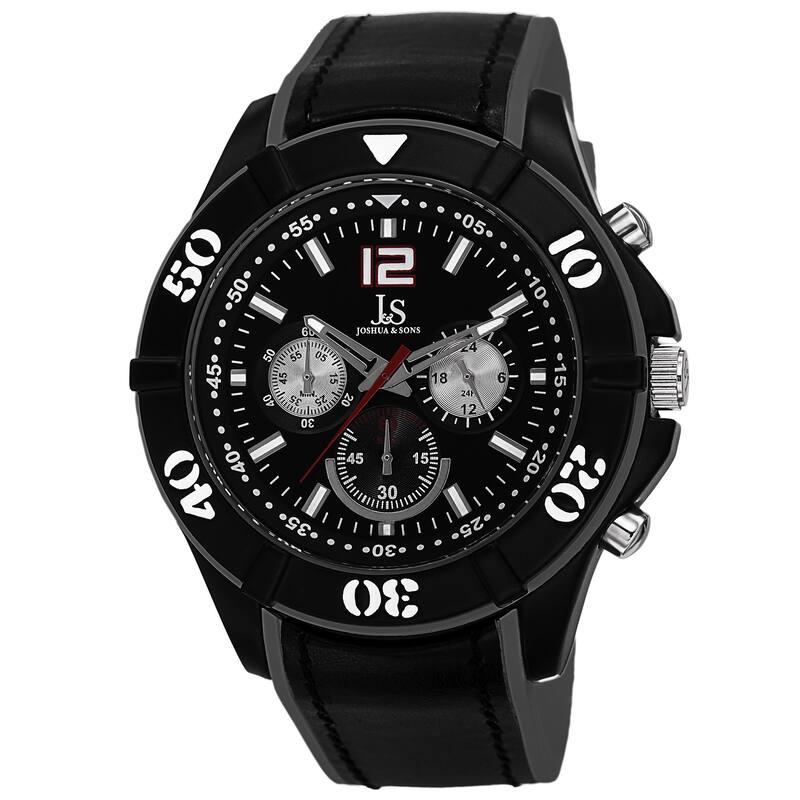 Joshua & Sons Men's Quartz Multifunction Double Layer Grey Strap Watch