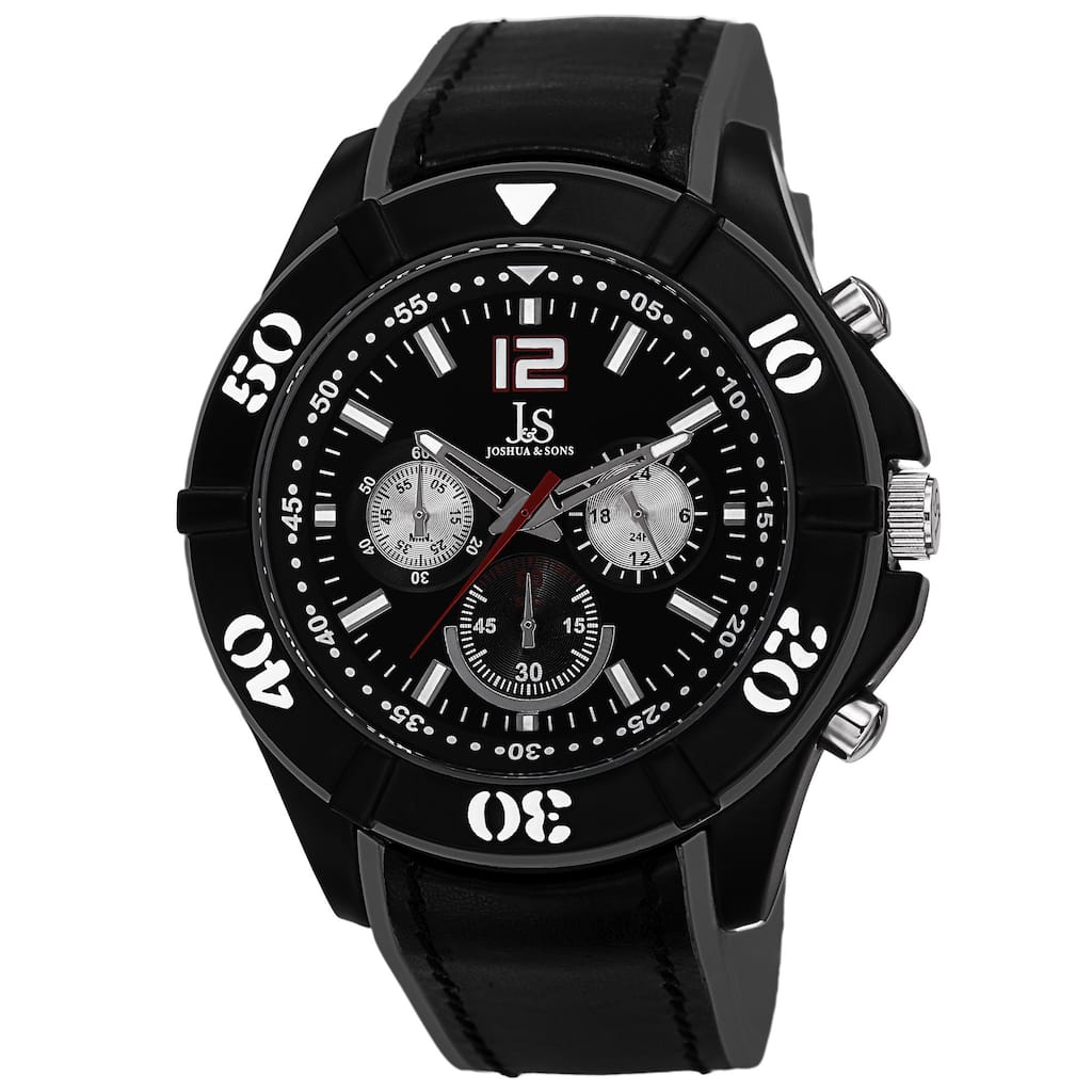 Joshua & Sons Men's Quartz Multifunction Double Layer Grey Strap Watch