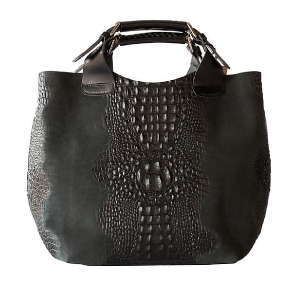 Shop Deleite By Sharo Black Italian Leather Handbag Tote Bag Large On Sale Overstock