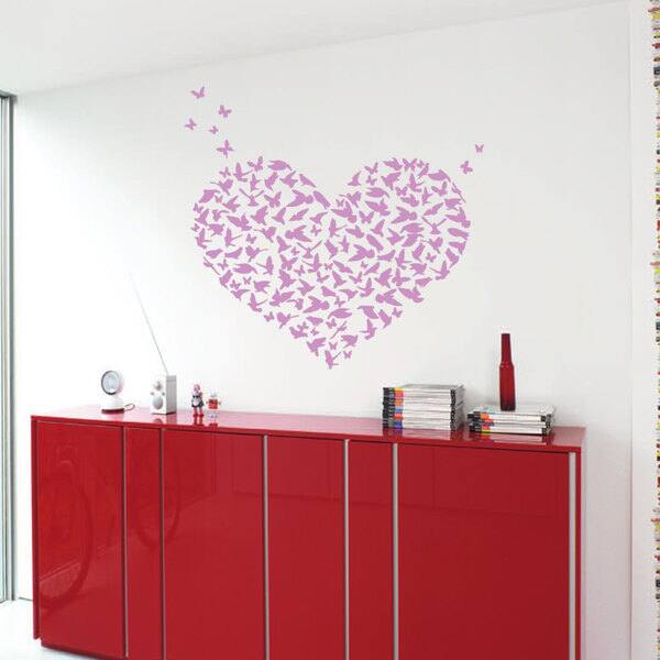Heart Wall Decals -Gold, Red, Pink, Purple, White, Black, Silver