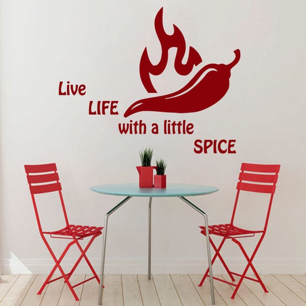 Shop Red Chili Pepper Restaurant Vinyl Sticker Wall Art Free Shipping Today