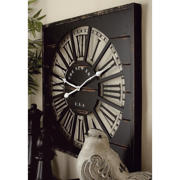 Stunning Wood and Glass 27-inch Wall Clock