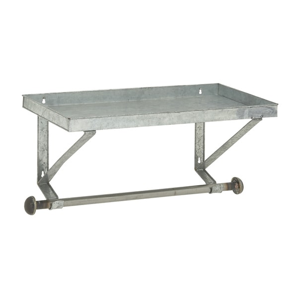 Studio 350 Metal Wall Shelf Rod 27 inches wide, 14 inches high. Opens flyout.