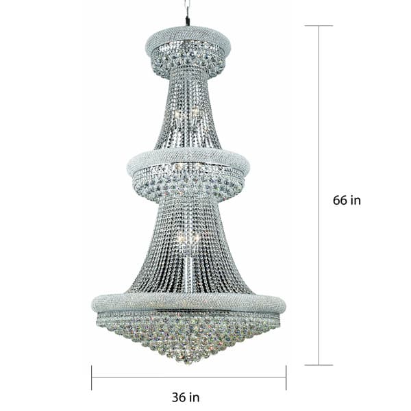 Elegant Lighting Chrome Royal-cut Crystal Clear Large 36-inch Hanging Chandelier