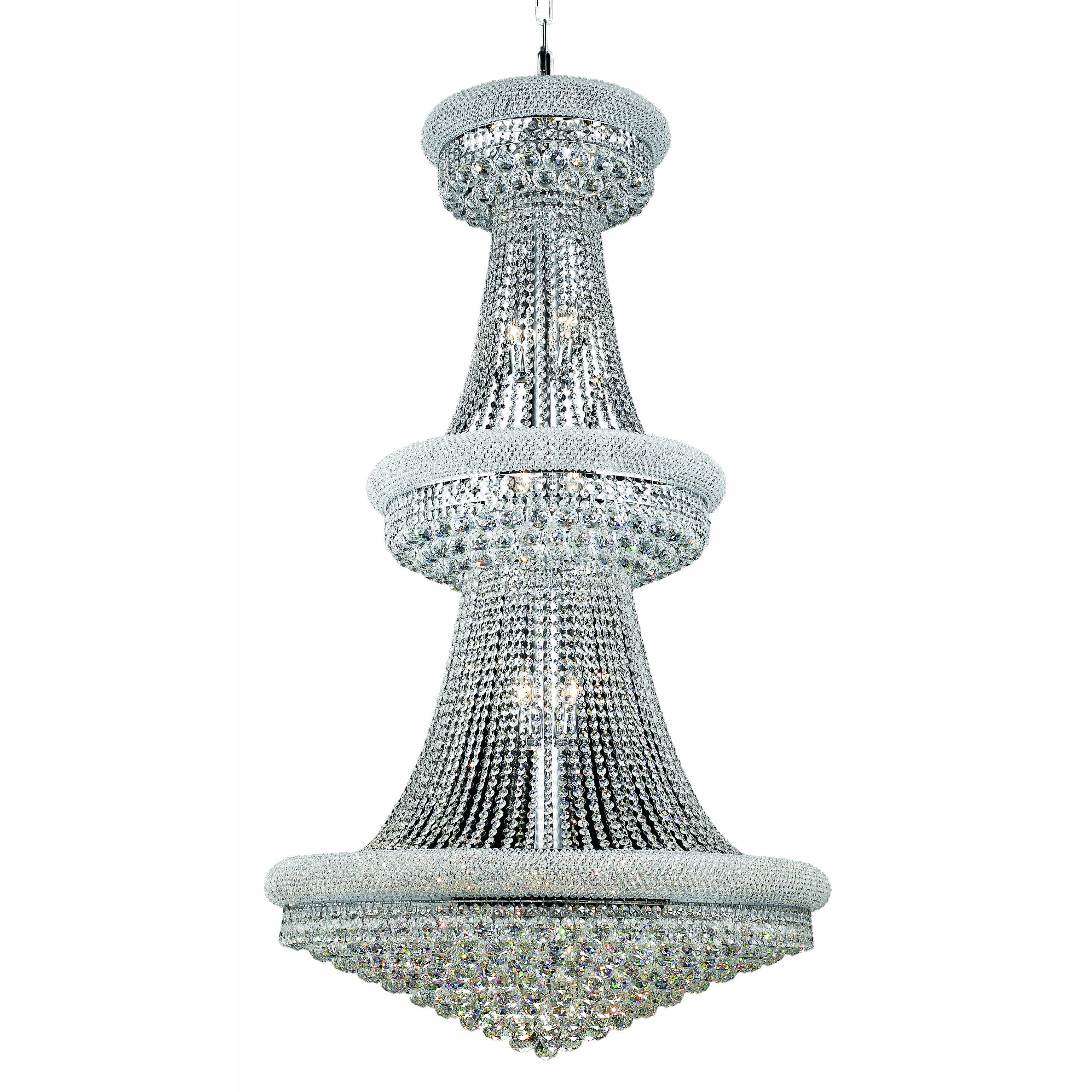 Elegant Lighting Chrome Royal-cut Crystal Clear Large 36-inch Hanging Chandelier (Chrome Royal Cut Crystal Large Hanging Fixture) - Chandeliers For Bedrooms by Overstock.com