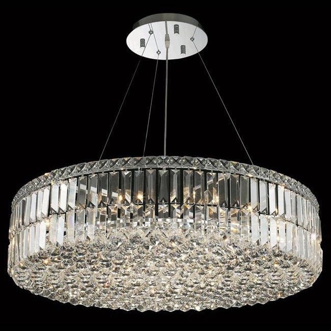 Elegant Lighting Chrome Royal-cut 32-inch Crystal Clear Hanging 18-light Chandelier (Chrome Royal Cut Crystal Clear Hanging Fixture) - Chandeliers For Bedrooms by Overstock.com