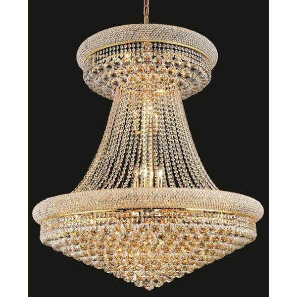 Elegant Lighting Gold Royal Cut 36 Inch Crystal Clear Large Hanging Chandelier Elegant Lighting Gold Royal Cut 36 Inch Crystal Clear Large Hanging Chandelier