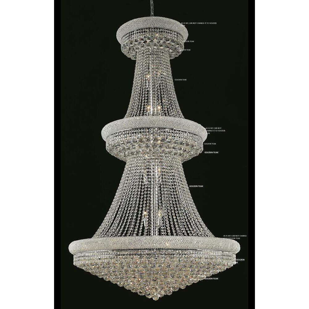 Elegant Lighting Chrome Royal-cut Crystal Clear Large 42-inch Hanging Chandelier (Chrome Royal Cut Crystal Large Hanging Fixture) - Chandeliers For Bedrooms by Overstock.com