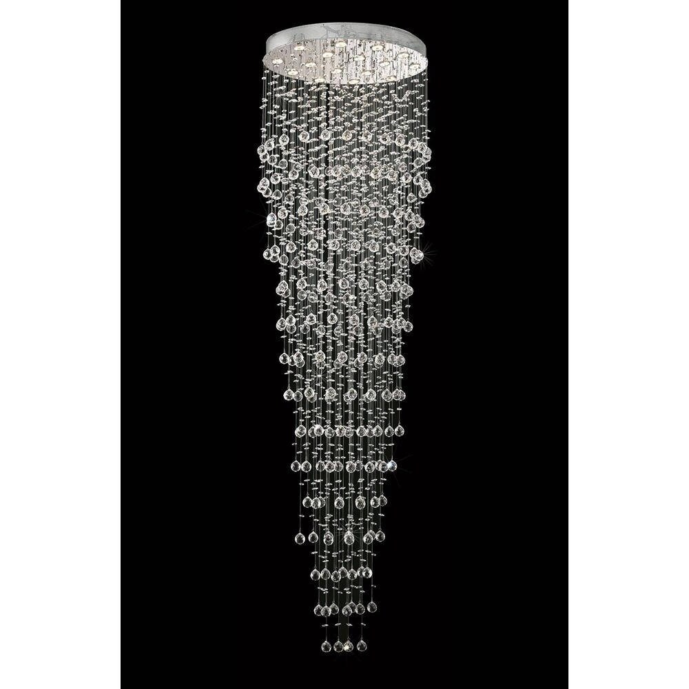Elegant Lighting Chrome 32-inch Royal-cut Crystal Clear Large Hanging 16-light Chandelier (Chrome Royal Cut Crystal Large Hanging Fixture) - Chandeliers For Bedrooms by Overstock.com