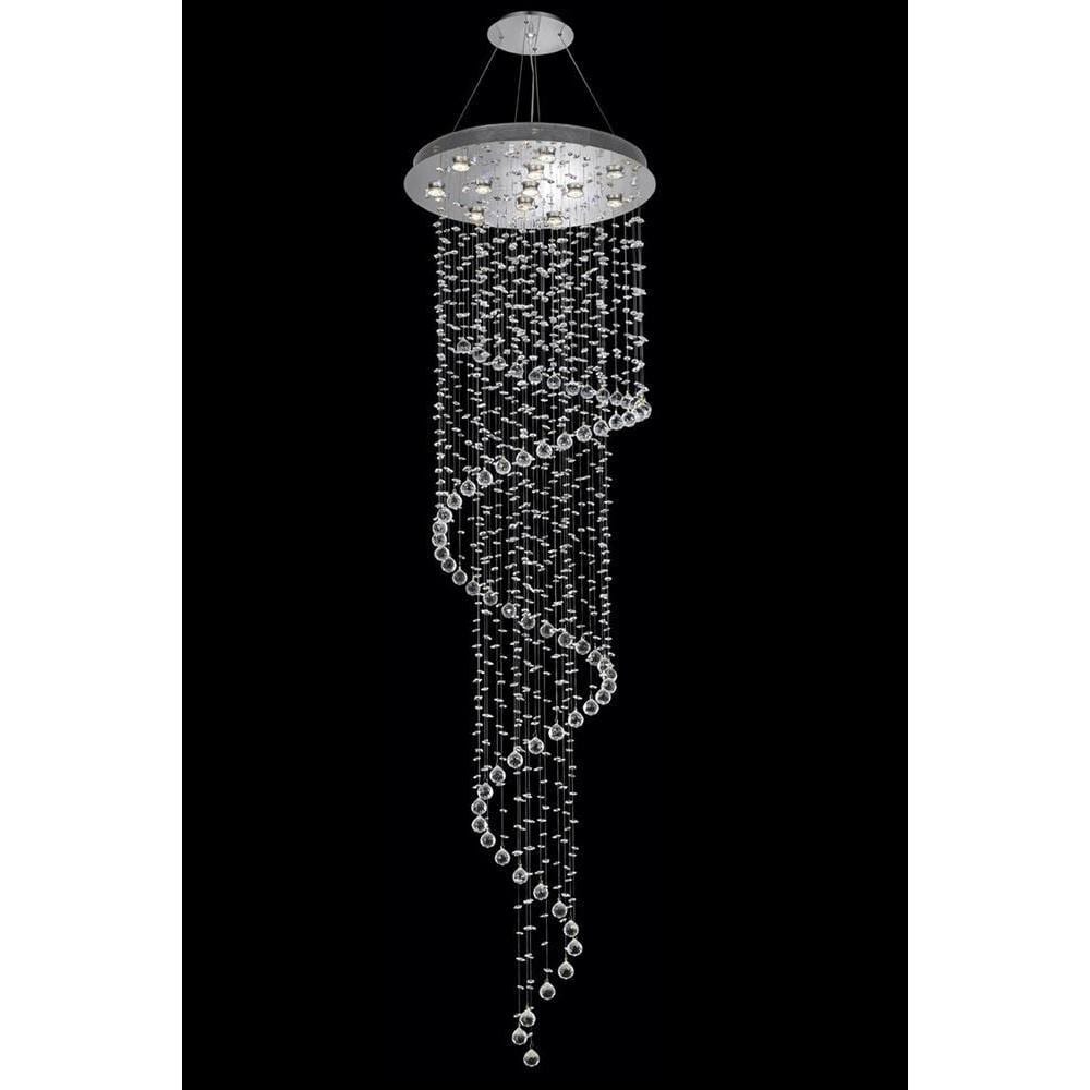 Elegant Lighting Chrome 28-inch Royal-cut Crystal Clear Large Hanging 15-light Chandelier (Chrome Royal Cut Crystal Large Hanging Fixture) - Chandeliers For Bedrooms by Overstock.com