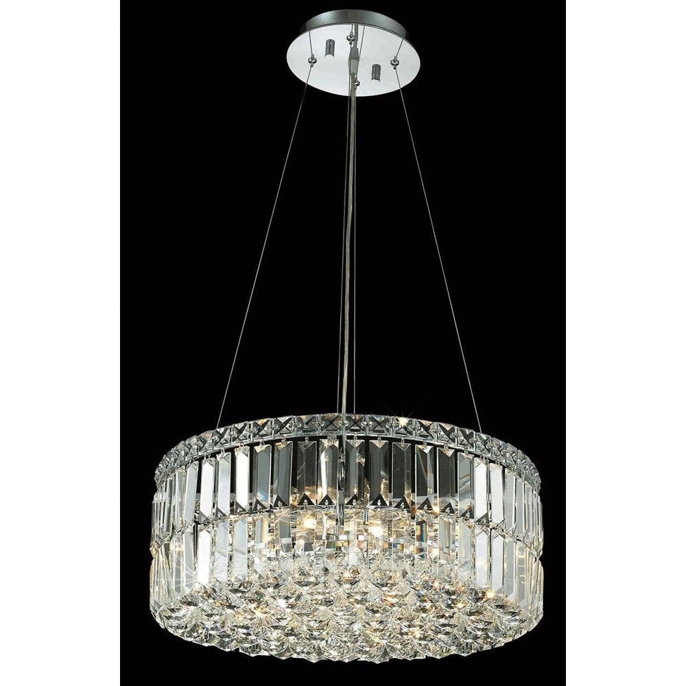 Elegant Lighting Chrome Royal-cut Crystal Clear Hanging 12-light Chandelier (Chrome Royal Cut Crystal Clear Hanging Fixture) - Chandeliers For Bedrooms by Overstock.com