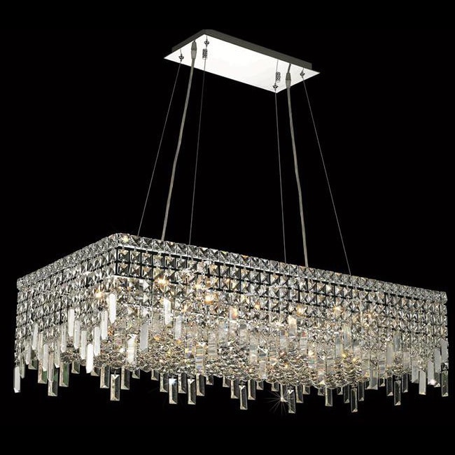 Elegant Lighting Chrome 36-inch Royal-cut Crystal Clear Hanging 16-light Chandelier (Chrome Royal Cut Crystal Clear Hanging Fixture) - Chandeliers For Bedrooms by Overstock.com