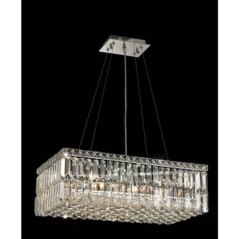 Elegant Lighting Chrome Royal-cut 24-inch Crystal Clear Hanging 6-light Chandelier (Chrome Royal Cut Crystal Clear Hanging Fixture) - Chandeliers For Bedrooms by Overstock.com