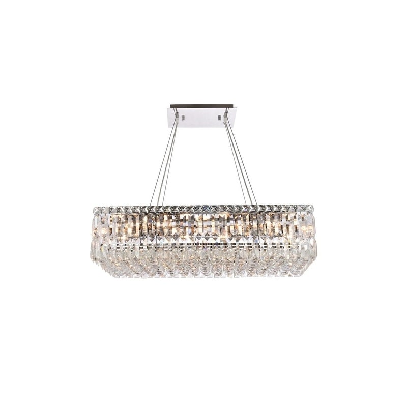 Elegant Lighting Chrome Royal-cut 28-inch Crystal Clear Hanging 16-light Chandelier (Chrome Royal Cut Crystal Clear Hanging Fixture) - Chandeliers For Bedrooms by Overstock.com