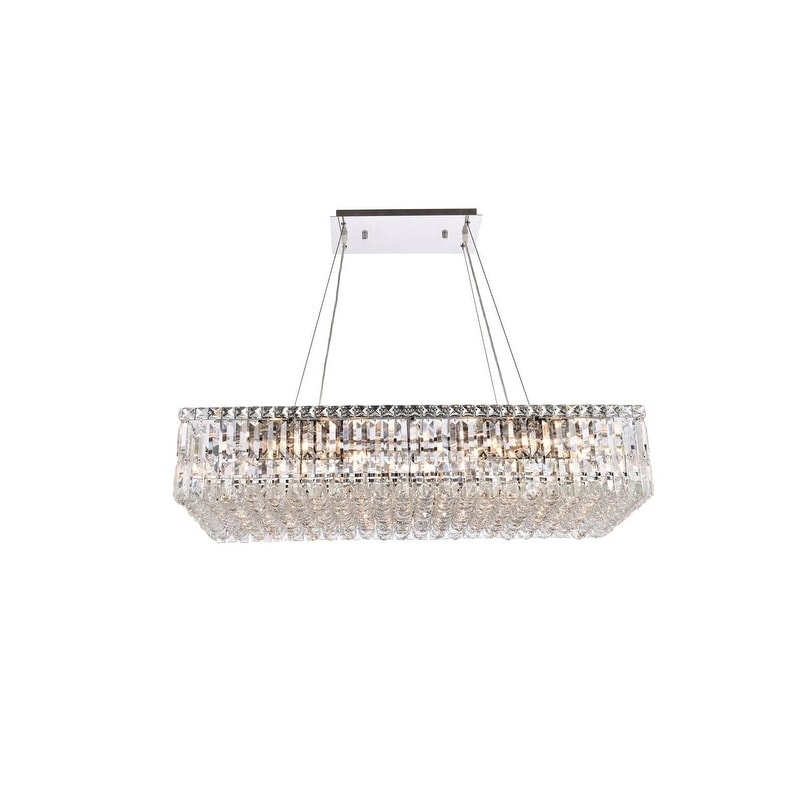 Elegant Lighting Chrome Royal-cut 36-inch Crystal Clear Hanging 16-light Chandelier (Chrome Royal Cut Crystal Clear Hanging Fixture) - Chandeliers For Bedrooms by Overstock.com