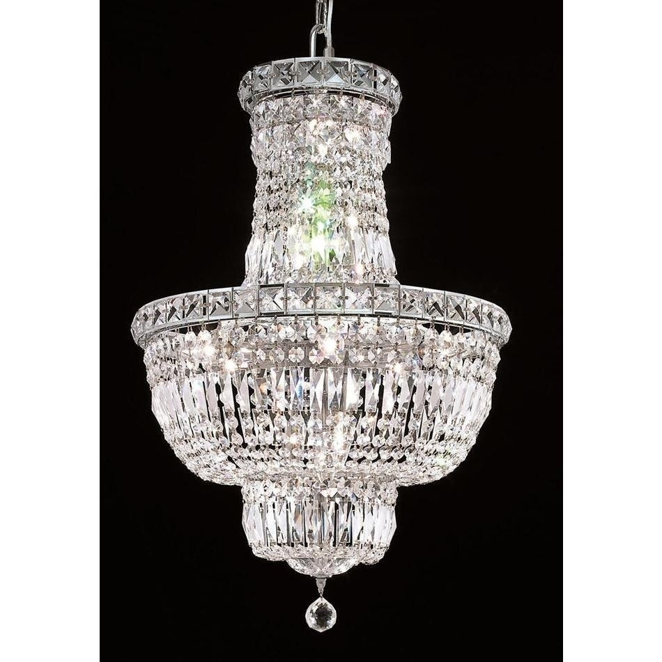 Elegant Lighting Chrome 18-inch Royal-cut Crystal Clear Hanging 12-light Chandelier (Chrome Royal Cut Crystal Clear Hanging Fixture) - Chandeliers For Bedrooms by Overstock.com