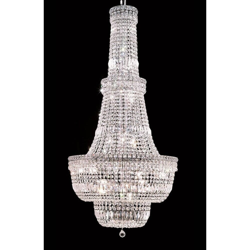 Elegant Lighting Chrome 28-inch Royal-cut Crystal Clear Large Hanging Chandelier (Chrome Royal Cut Crystal Large Hanging Fixture) - Chandeliers For Bedrooms by Overstock.com
