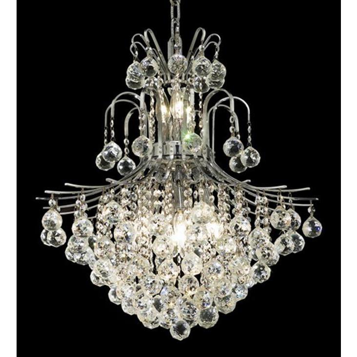 Elegant Lighting Chrome Royal-cut Crystal Clear 22-inch Hanging 11-light Chandelier (Chrome Royal Cut Crystal Clear Hanging Fixture) - Chandeliers For Bedrooms by Overstock.com
