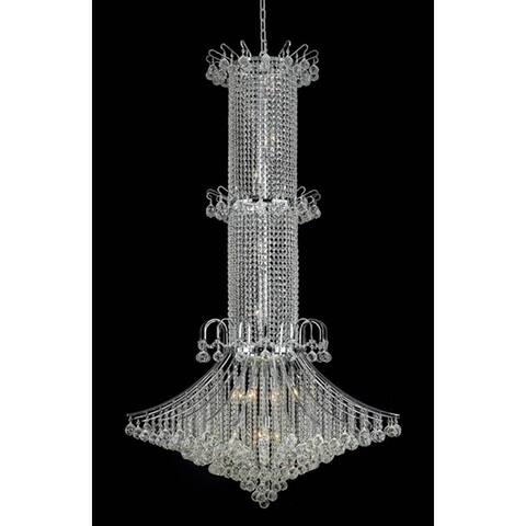 Elegant Lighting Chrome 44-inch Royal-cut Crystal Clear Large Hanging 20-light Chandelier