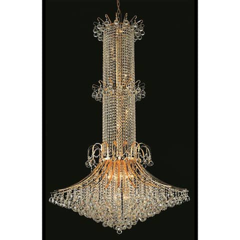 Elegant Lighting Gold 44-inch Royal-cut Crystal Clear Large Hanging 20-light Chandelier