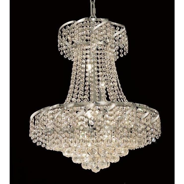 Elegant Lighting Chrome 22-inch Royal-cut Crystal Clear Hanging 11-light Chandelier (Chrome Royal Cut Crystal Clear Hanging Fixture) - Chandeliers For Bedrooms by Overstock.com