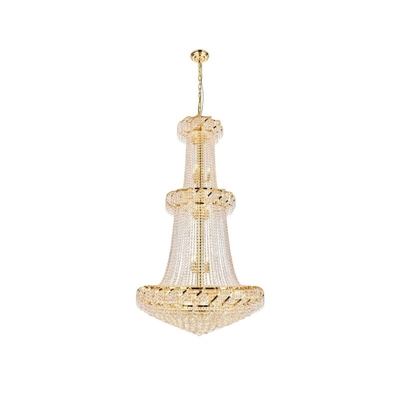 Elegant Lighting Gold 36-inch Royal-cut Crystal Clear Large Hanging Chandelier (Gold Royal Cut Crystal Large Hanging Fixture) - Chandeliers For Bedrooms by Overstock.com