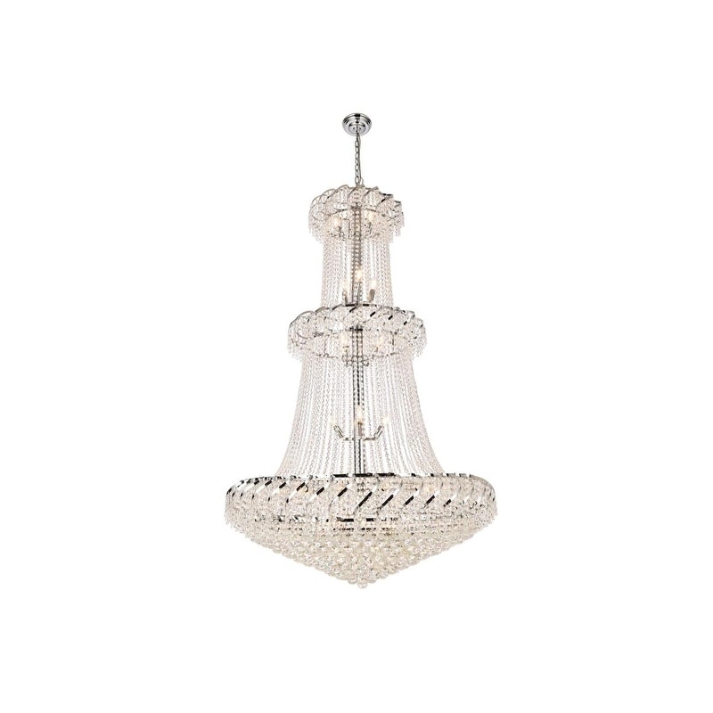 Elegant Lighting Chrome 42-inch Royal-cut Crystal Clear Large Hanging Chandelier (Chrome Royal Cut Crystal Large Hanging Fixture) - Chandeliers For Bedrooms by Overstock.com
