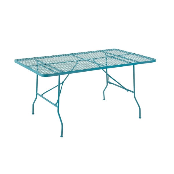 Shop Blue Metal Folding Outdoor Table Free Shipping Today 10160052