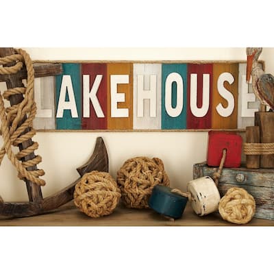 White Wooden Lake House Sign Home Wall Decor