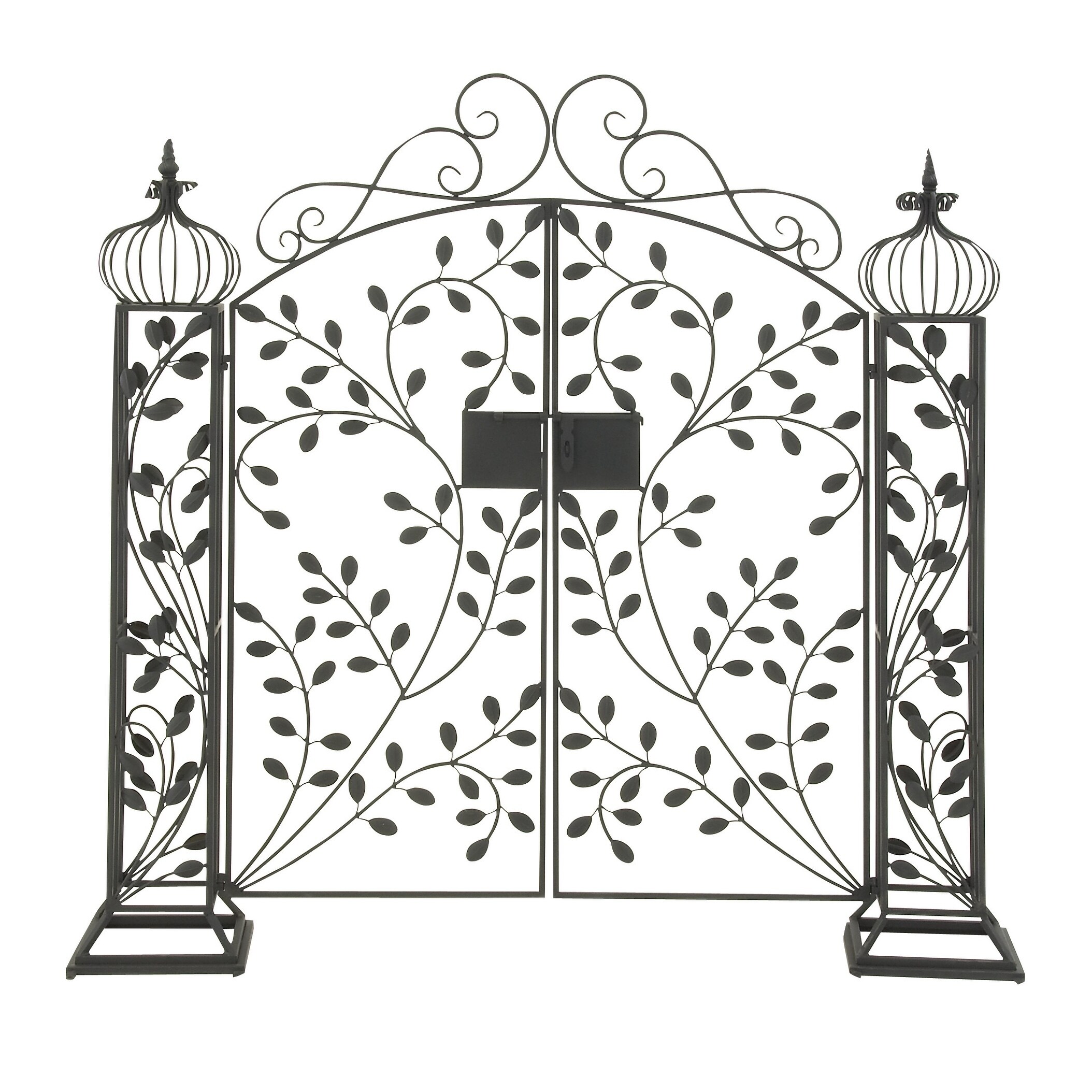 Shop Traditional 65 X 70 Inch Black Metal Garden Gate By Studio 350 Overstock 10160204