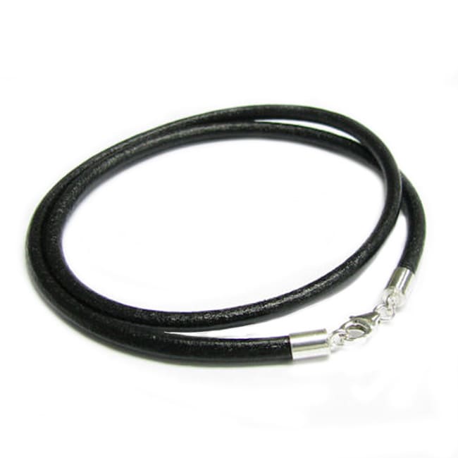 black leather string choker