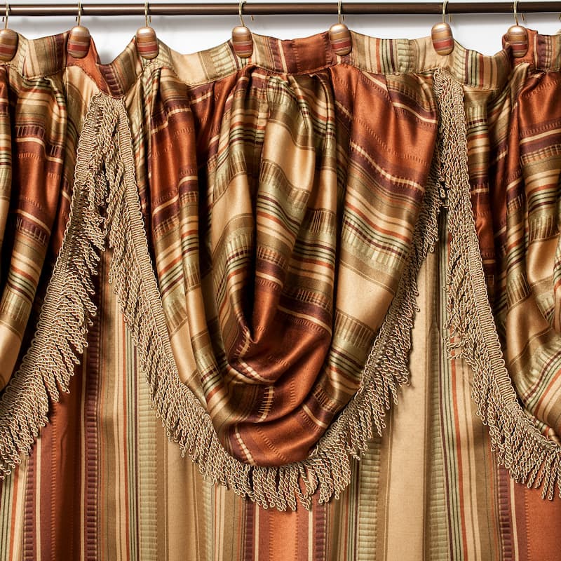 Ultra-Modern Shower Curtain with Valance and Hooks Set or Separates - Multi-color
