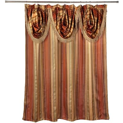 Ultra-Modern Shower Curtain with Valance and Hooks Set or Separates - Multi-color