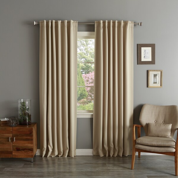 Aurora Home Solid Insulated Thermal Blackout Curtain Panel Pair