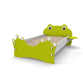 Legare Kids Furniture Frog Lime Green and White Twin Bed - Bed