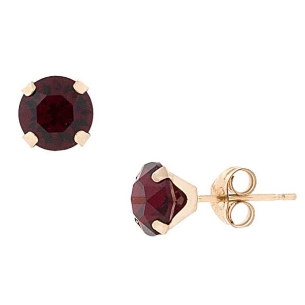 Pori 14k Gold Round Cut Crystal Elements Birthstone Stud Pori 14k Gold Round Cut Crystal Elements Birthstone Stud Earrings