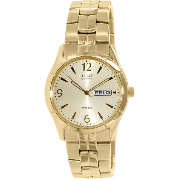 citizen stainless steel gold watch