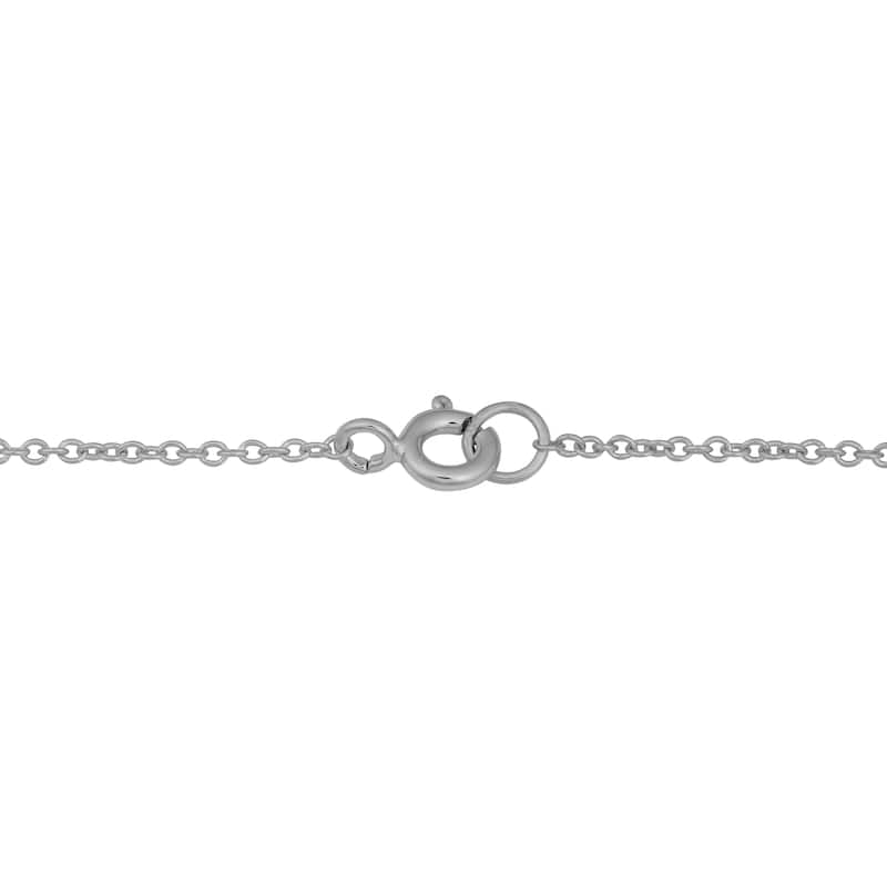Fremada Rhodium Plated Sterling Silver Peace Disc Necklace