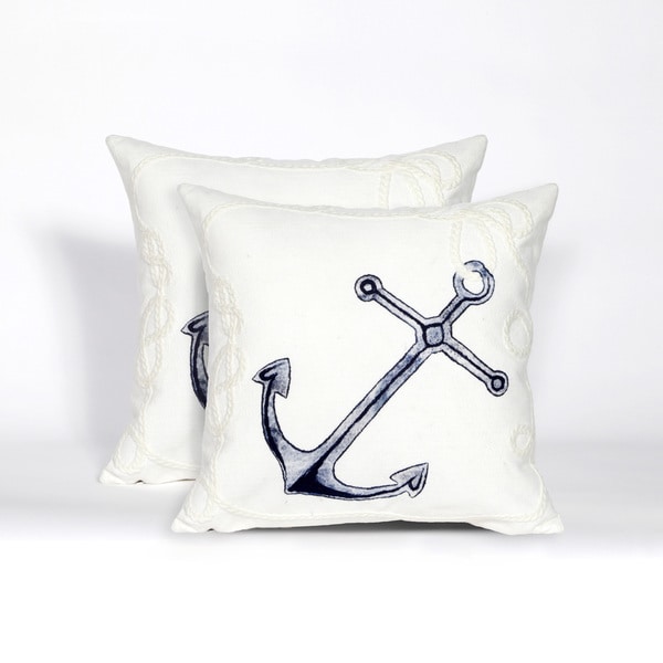 All Aboard Indoor/Outdoor 20-inch Throw Pillow (Set of 2)