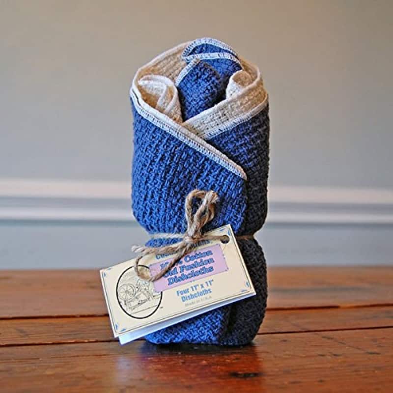 Old Fashion Cotton Dishcloths (4 pack) Some with mixed colors - Blue