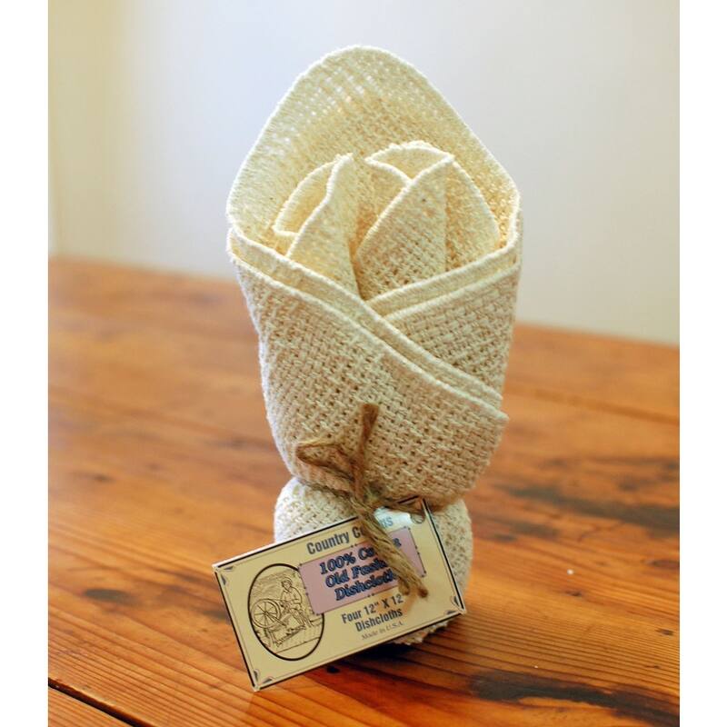 Old Fashion Cotton Dishcloths (4 pack) Some with mixed colors - Yellow